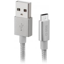 Sbs Cable Braided USB/MicroUSB 1m Silver