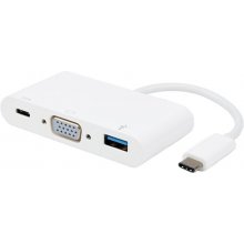 Vivanco adapter USB-C - VGA 3in1, white...