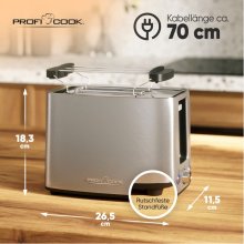ProfiCook Toaster, stainless steel