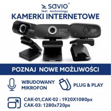 Veebikaamera SAVIO Webcam USB CAK-02 Full HD