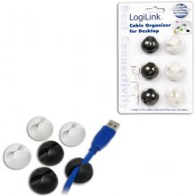 LogiLink Kabelhalter schwarz/weiß 6 Stück
