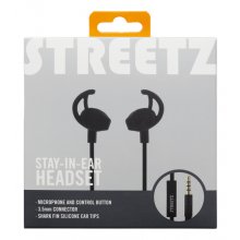 STREETZ stay-in-ear headset, 1-button...