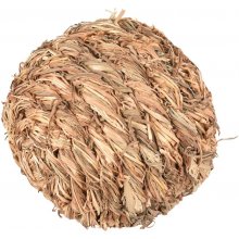 Flamingo hay ball with bell for rodents 12cm