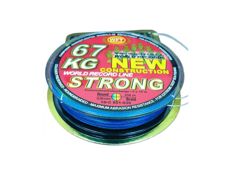 World Fishing Tackle Braided line WFT KG Strong 250m 67kg multicolor 83731  