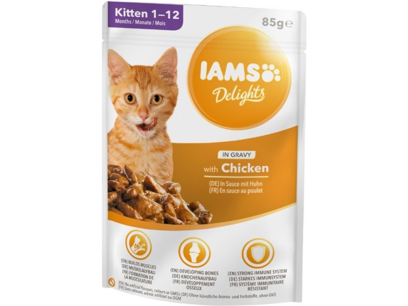 EUKANUBA IAMS Delights Kitten Chicken in gravy wet cat food 12