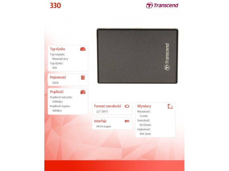  32GB Transcend PSD330 2.5-inch IDE Internal SSD Solid