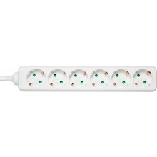 Earthed power strip DELTACO 6x CEE 7/3, 1x...