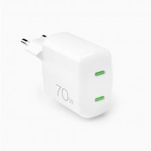 Puro Vooluadapter GaN 70W 2xUSB-C, White