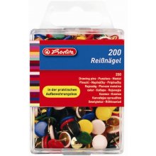 Herlitz Drawing Pins, 200 pc, assorted...