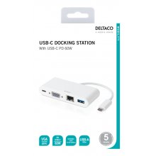 DELTACO TYPE C TO VGA+USBC PD 60+USBA +RJ45