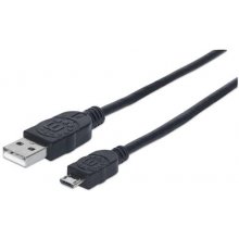 Manhattan USB Kabel A -> micro B St/St 0.50m...