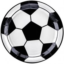 PartyDeco Paper plates Football 18 cm, 6 pcs