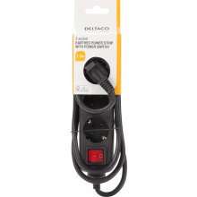 Deltaco Earthed power strip with power...