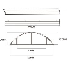 Maclean Cover strip MC-814 B aluminum, black