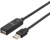 DELTACO Cable USB 2.0 extender, 15.0m...