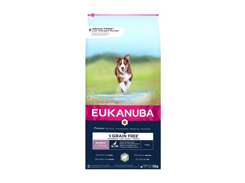 EUKANUBA Grain Free Puppy Small Medium Lamb dry dog food 12kg Pets24.ee