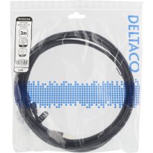 DELTACO Patch cable S/FTP Cat6, 3m, 250MHz...