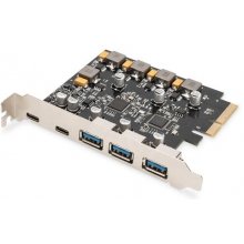 DIGITUS PCIe card 2x USB-C + 3x USB A