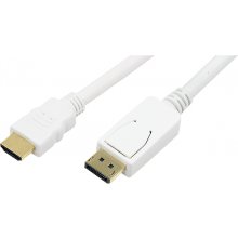 LogiLink | White | Cable DisplayPort to HDMI...