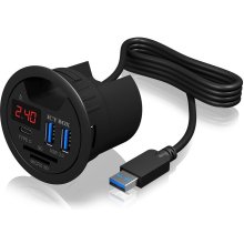 Icy Box IB-HUB1404 socket-outlet Black