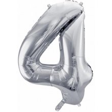 PartyDeco Foil Balloon, nr 4, 35 cm