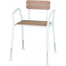SUNDO Wooden shower chair with backrest
