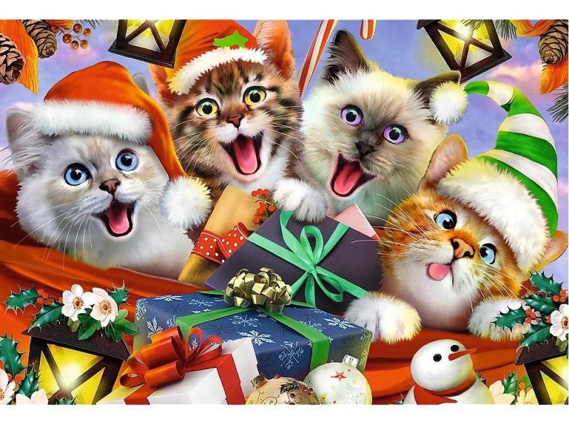 TREFL Wooden puzzle Christmas cats 20172 - OX.ee