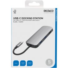 Deltaco Док-станция USB-C, одинарная, 1x...