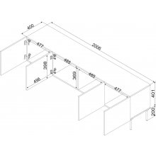 Cama MEBLE RTV cabinet SIENA 200x40x60...