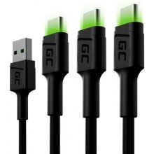 Green Cell Set 3x Ray USB-C 120cm Cable with...