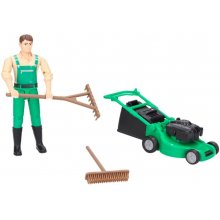 BRUDER bworld gardener with lawn mower -...