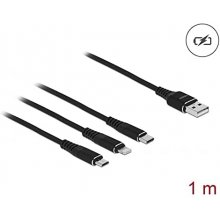 DELOCK USB 3in1 Lightn. mUSB / USB-C 1m -...