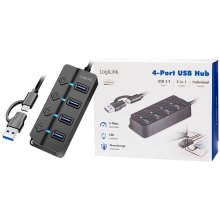 LogiLink USB3.2 Gen1 HUB, 4xUSB-A on/off...