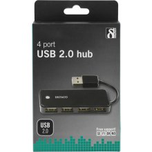 DELTACO USB Hub 4xUSB 2.0, black / UH-480