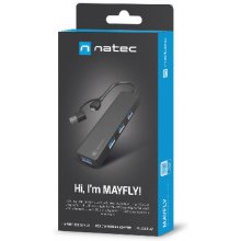 Natec USB 3.0 HUB, Mayfly, 4-Port, Black |...