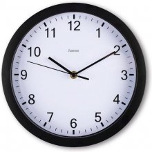 Hama Elba Quartz clock Round Black, White