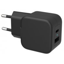 DELTACO USB wall charger 1x USB-A 18 W, 1x...