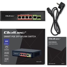 Qoltec Ethernet PoE SWITCH 4x RJ45 PoE 1x...
