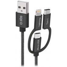 SBS Cable 3-in-1 USB / USB-C / MicroUSB...