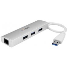 STARTECH 3PT PORTABLE USB 3.0 HUB + GBE IN