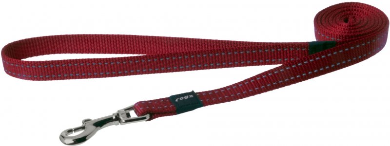 Rogz Utility Medium 16mm Snake Fixed Dog Lead, Red Reflective 70253 ...