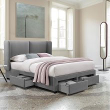 Home4you Bed SUGI 160x200cm, grey