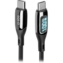 SBS Kaabel USB A - USB C, 1m, must, 100W...