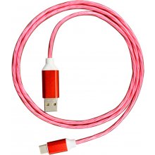 Platinet cable USB - USB-C LED 2A 1m, red...