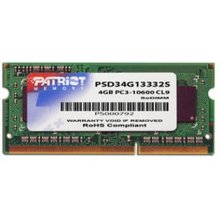 Mälu PATRIOT MEMORY 4GB DDR3 SODIMM memory...