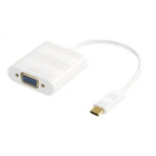 Deltaco Adapter USB C - VGA 1080P, white...