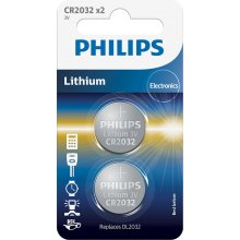 Philips Battery CR2032 Lithium 3 V, 2 pcs...