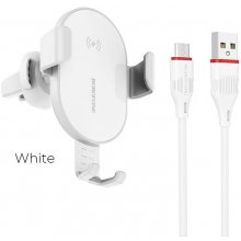 Borofone car phone holder-charger Q5, white