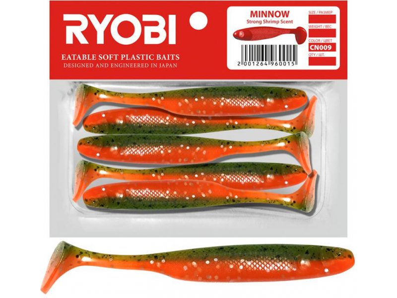 Ryobi Soft lure Scented Minnow 76mm CN009 5pcs RY203 