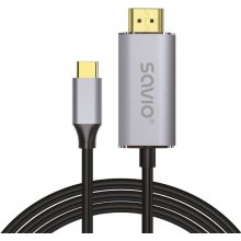 SAVIO USB-C to HDMI 2.0B cable, 2m, silver...